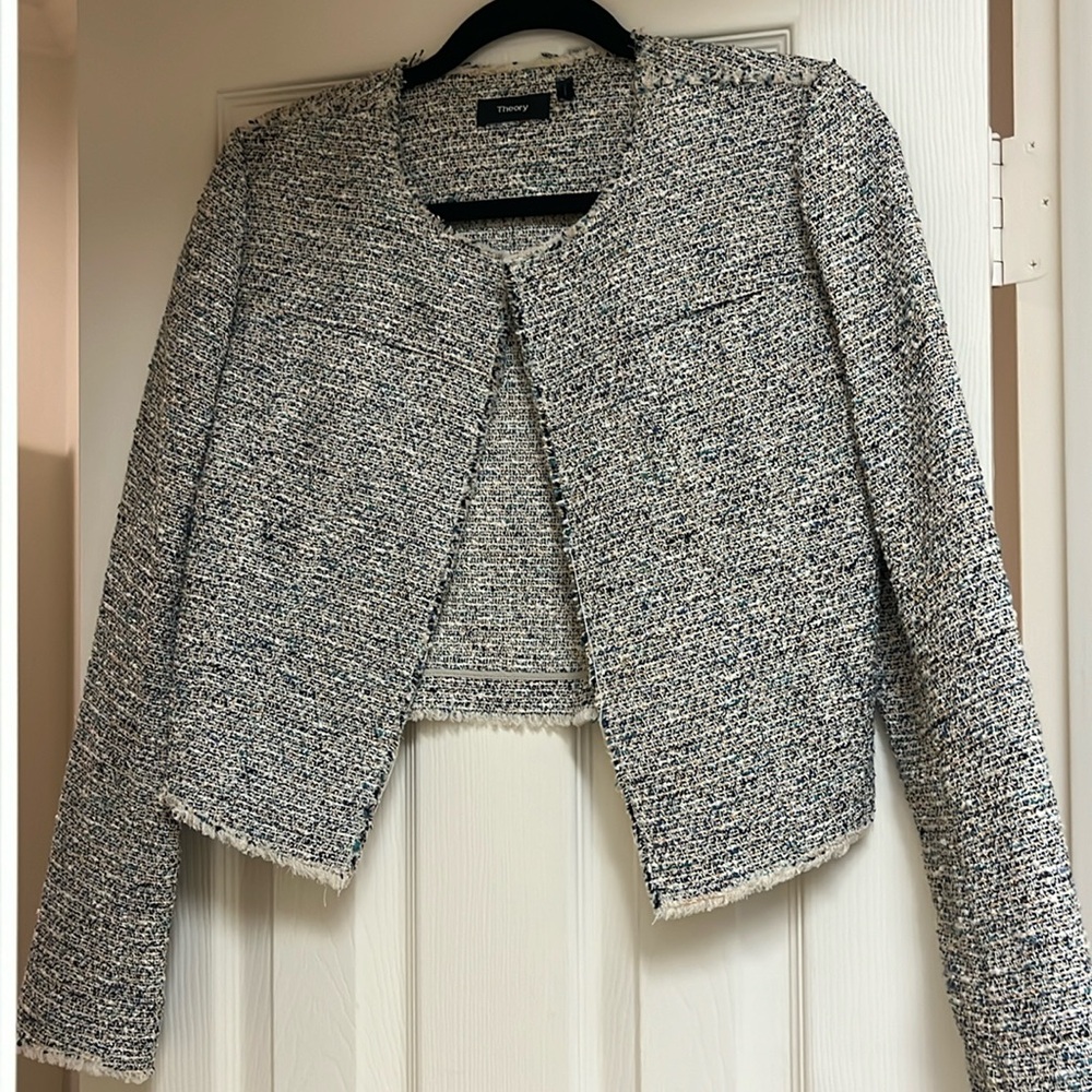 Theory tweed cropped jacket